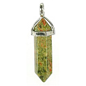 Unakite pendulum hexagon pendant natural stone 41 x 13 mm, stone of personal growth and vision