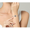 Gemini, zodiac sign, silver + cubic zirconia bracelet pendant, ball 9 mm 1 piece