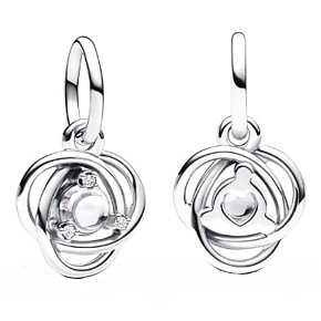 Charm Sterling silver 925 Artificial pearl circle of eternity June, pendant on bracelet symbol Charm Sterling silver 925 Artificial pearl circle of eternity June, pendant on bracelet symbol