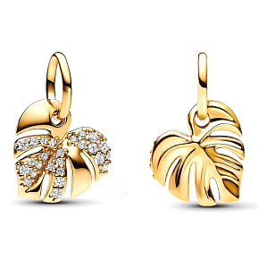 Charm Sterling silver 925 Tropical Plant Monstera, plant bracelet pendant Charm Sterling silver 925 Tropical Plant Monstera, plant bracelet pendant