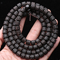 180 Mala necklace Ebony natural Tibetan Buddhist prayer wheel, six character mantra beads, 8 mm x 8 mm