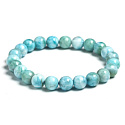Larimar bracelet elastic natural stone, ball 7 mm / 16 - 17 cm, stone of mythical Atlantis
