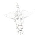7 chakras energy pendant - angel symbol natural beads 5,5 cm