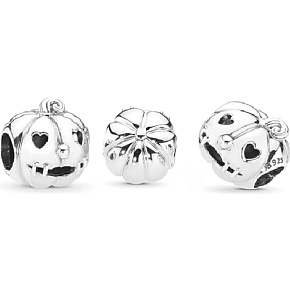 Charm Sterling silver 925 Haunted pumpkin, Halloween bracelet bead