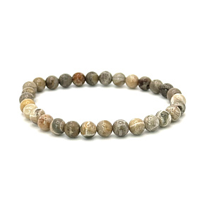 Celestin chrysanthemum bracelet elastic natural stone, ball 6 mm / 16 - 17 cm