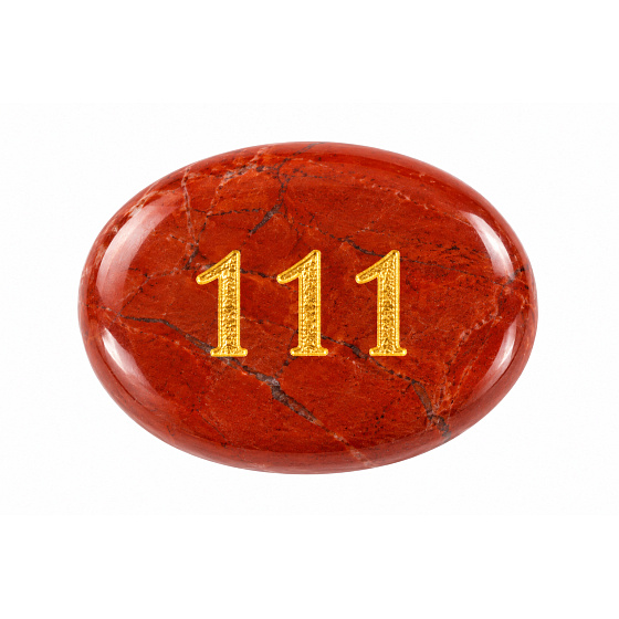 Wish Stone 111 made of natural red jasper 35 × 45 mm – new beginning, courage and strength