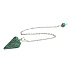 Malachite pendulum 2,5 cm + 18 cm chain with bead, wishing stone