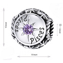 Charm Sterling silver 925 Zodiac sign, cubic zirconia Pisces, bead for bracelet