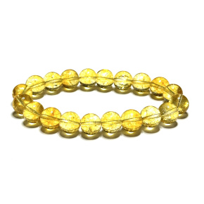 Citrine elastic bracelet natural stone, 10 mm / 19 cm bead, stone of abundance, success