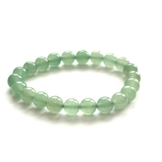 Green aventurine elastic bracelet, natural stone, 8 mm beads / 16 - 17 cm, stone of luck