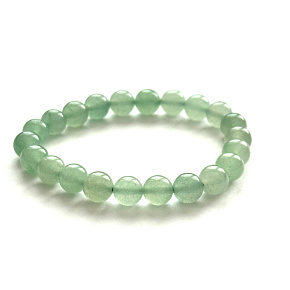 Green aventurine elastic bracelet, natural stone, 8 mm beads / 16 - 17 cm, stone of luck