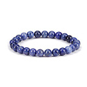 Dumortierite bracelet elastic natural stone, ball 8 mm / 16-17 cm, youth in the heart
