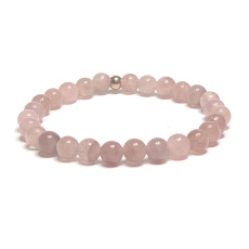 Tourmaline salmon bracelet elastic natural stone, ball 6 mm / 16 - 17 cm, guardian of good mood