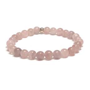 Tourmaline salmon bracelet elastic natural stone, ball 6 mm / 16 - 17 cm, guardian of good mood