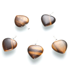 Tiger's Eye Heart Pendant natural stone, 2 cm 1 piece, stone of sun and earth, brings luck and wealth