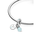 Sterling Silver 925 Luminescent - Glow in the Dark Bulb - Find Your Light, Changing Colors 2in1 Pendant Bracelet Symbol