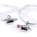 Sterling silver 925 Sewing pendant - sewing machine, dress, scissors 3in1, bracelet pendant interests