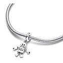 Charm Sterling Silver 925 Best Friend Robot Bot, Pendant Bracelet, Friendship