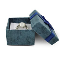 Gift box with jewelry sponge and dark blue ribbon 4 x 4 x 2.5 cm 1 piece