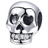 925 Sterling Silver Charm Skull with Zircon Teeth, Bead for Halloween Bracelet