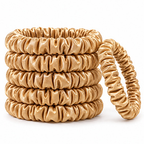 Silk hair tie 100% natural silk – gentle scrunchie, gold