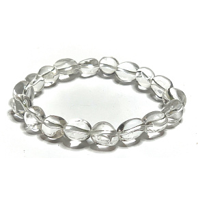 Crystal clear Troml bracelet elastic natural stone 19 cm, stone stones