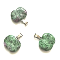 Anyolite / Ruby in Zoisite Apple of knowledge pendant natural stone 1,5 cm, relieves stress