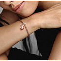Charm Sterling silver 925 Love heart opening rose gold plated, love bracelet pendant