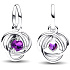 Charm Sterling silver 925 Violet eternity circle February, pendant on bracelet symbol