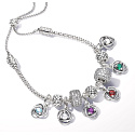 Charm Sterling silver 925 Aqua circle of eternity March, pendant on bracelet symbol