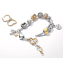 Charm Sterling Silver 925 Friendship 3-in-1, pendant for friendship bracelet