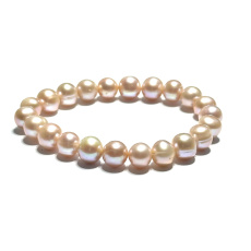 Purple pearl elastic bracelet, natural, 9 mm bead / 16 - 17 cm, symbol of femininity, brings admiration