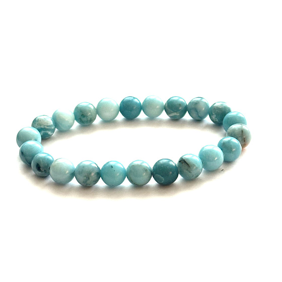 Larimar bracelet 8.5mm/16 - 17cm, love, peace, balance
