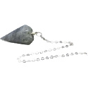 Labradorite pendulum natural stone 2,5 cm + 18 cm chain with bead, stone of transformation