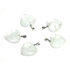 Crystal Heart Pendant natural stone 20 mm, stone stones