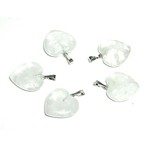 Crystal Heart Pendant natural stone 20 mm, stone stones