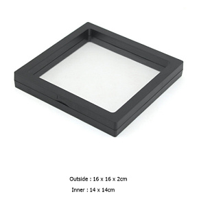 3D universal plastic frame with foil, black 16 x 16 cm