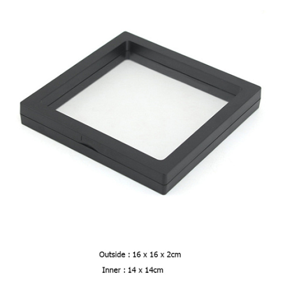 3D universal plastic frame with foil, black 16 x 16 cm