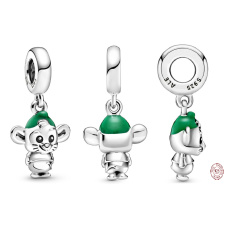 Charm Sterling silver 925 Disney Cinderella - Gus the Mouse, movie bracelet pendant