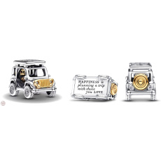 Charm Sterling silver 925 Off-road car, bead on travel bracelet