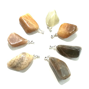 Moonstone Troml pendant natural stone M 3-3,5 cm, AA quality, stone of destiny