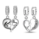 Charm Sterling Silver 925 Maternal Bond - Mother and Daughter 2-in-1 Heart, Split Pendant for Family Bracelet