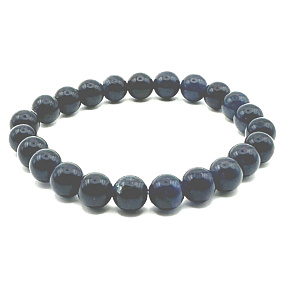 Sapphire bracelet elastic natural stone, ball 8 mm / 16-17 cm, stone of wisdom, truth and intuition