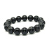 Obsidian bracelet elastic natural stone, ball 12 mm / 16 - 17 cm, borderless