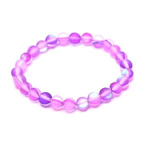 Opalit purple matt bracelet elastic, synthetic stone ball 6 mm / 16 cm, for children, wishing and hope stone Opalit purple matt bracelet elastic, synthetic stone ball 6 mm / 16 cm, for children, wishing and hope stone