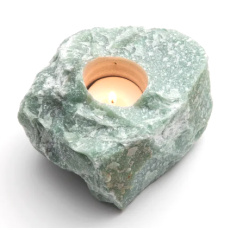Aventurine Green Candlestick raw natural stone 110 x 110 x 60 mm 1 piece, lucky stone