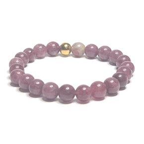 Tourmaline red bracelet elastic natural stone, ball 8 mm / 16-17 cm, guardian of good mood