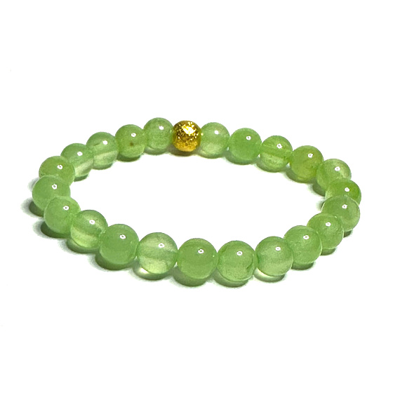 Calcite green bracelet elastic natural stone, ball 8 mm / 16-17 cm, intuition stone