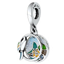Sterling silver 925 I Love Brazil - Brazilian Beach, 2in1 travel bracelet pendant