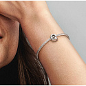 Sterling silver 925 Alphabet letter Q, bead for bracelet